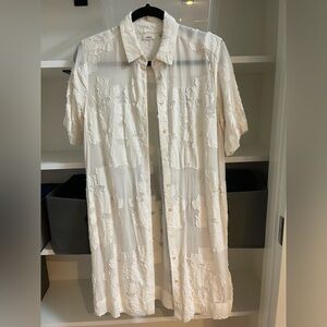 Aritzia Wilfred Cream Floral Textured dress (can be worn as a top button open)